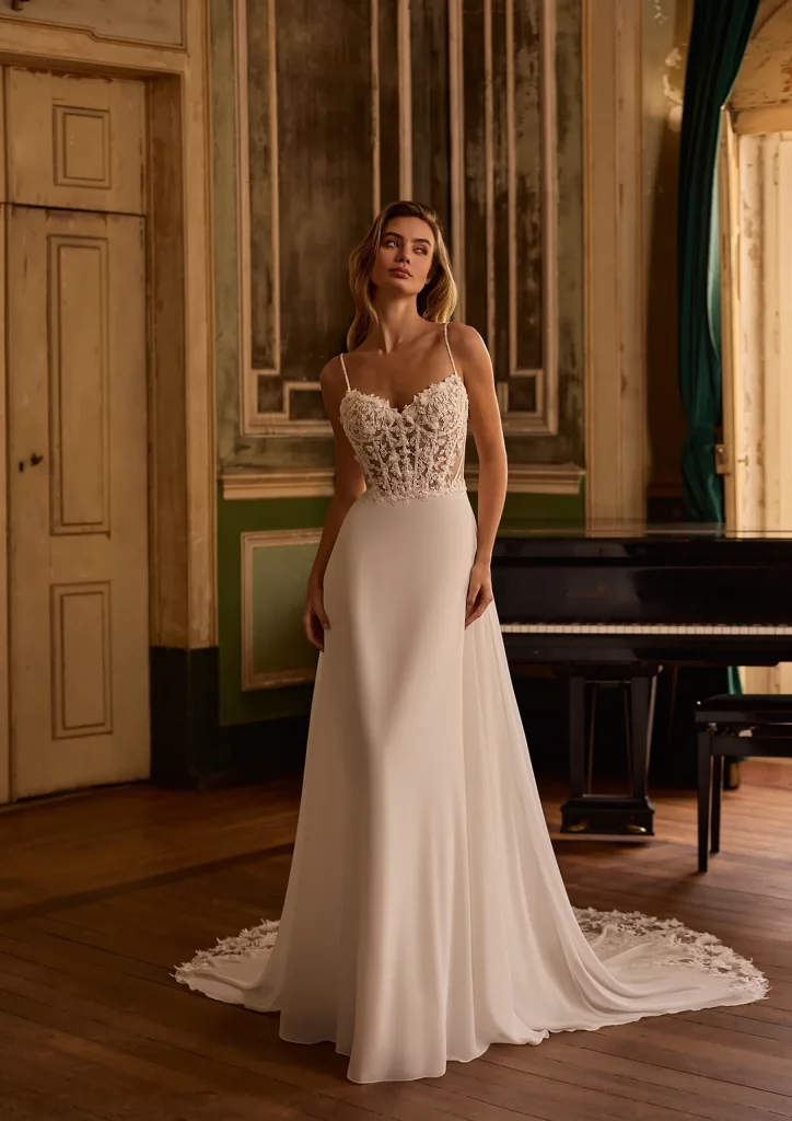 Tyra, Robe de mariée Alberto platachi à Mâcon